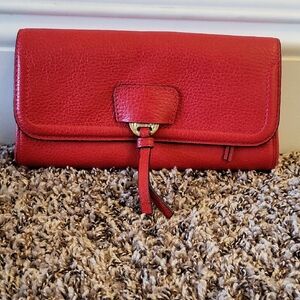 Red Leather Women's Clutch